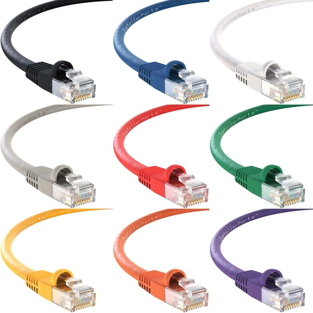 (10 Pack) Ethernet Cable CAT5E Cable UTP Booted 20 FT - Yellow - Professional Series - 1Gigabit/Sec Network/Internet Cable, 350MHZ